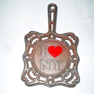 1960s Cast Iron Trivet I Love NY
